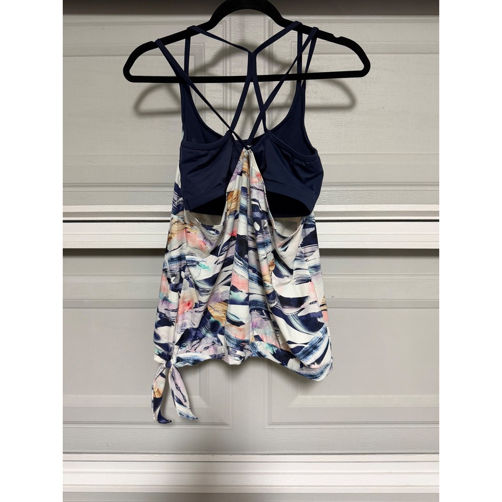 Athleta Vivid Side Tie Tankini Swim Top Strappy UPF 50+ Quick Dry Size M beachy - Picture 4 of 9